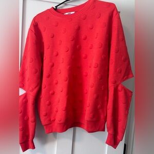 JoyLab Vibrant Red Textured Sweater